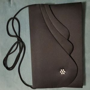 Black satin clutch